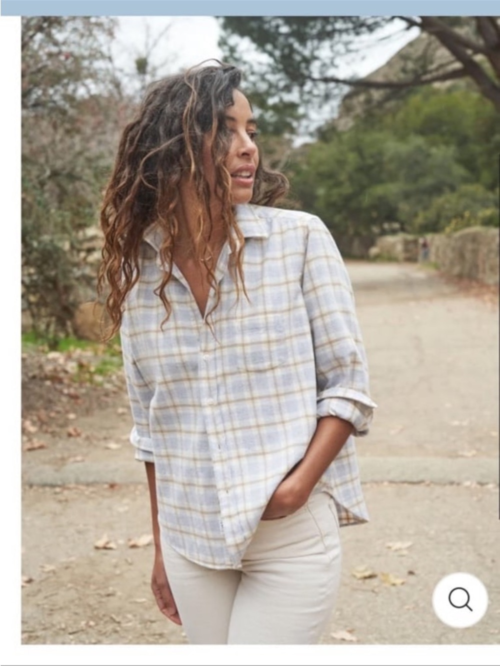 Frank & Eileen - Eileen Relaxed Button-Up Shirt in Gray & Tan Plaid - Size XL